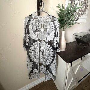 White Lace Kimono Cardigan